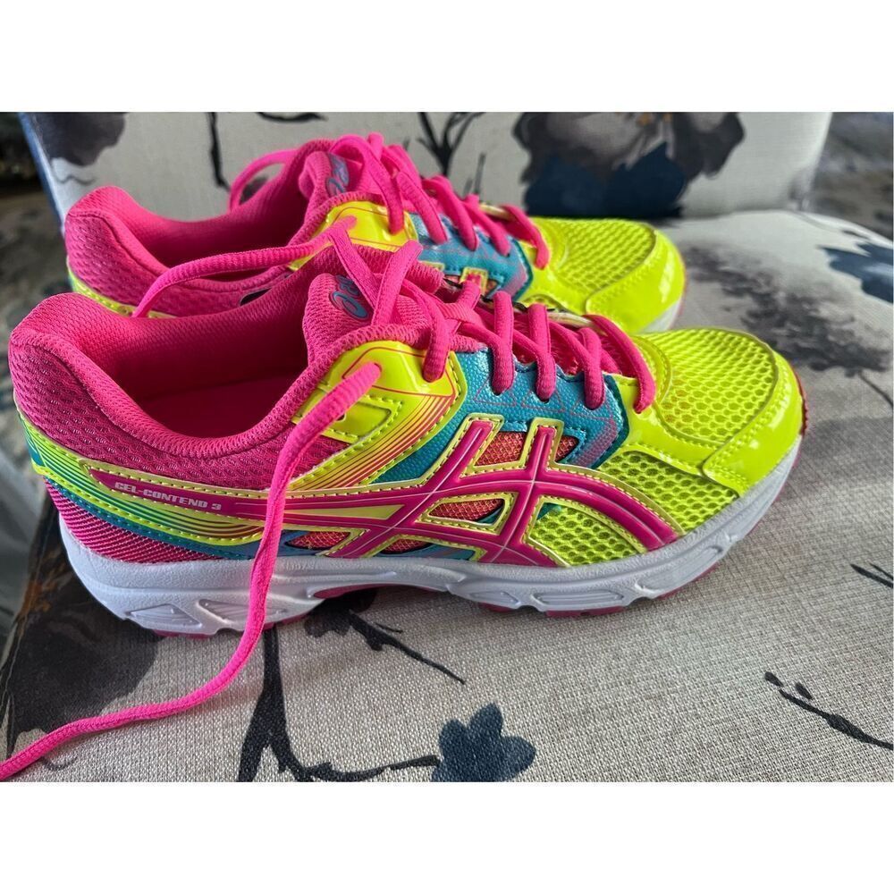 ASICS Gel Contend 3 Running Shoes C566N Women's Size US 5.5 Pink/FYG Reflective - Picture 4 of 12